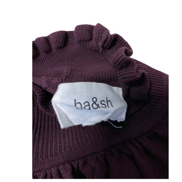 Women's BA&SH Light Knit Sweater, Size Small, Burgundy - Picture 5 of 8